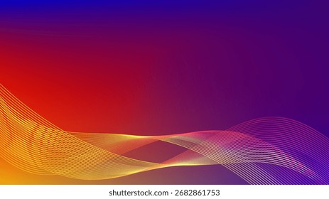 Fondo abstracto de malla degradada púrpura amarillo rojo con líneas mezcladas onduladas agradable para el Fondo de pantalla o el Anuncio