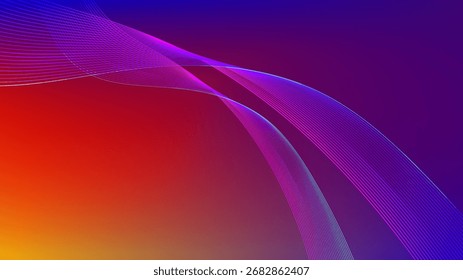 Fondo abstracto de malla degradada púrpura amarillo rojo con líneas mezcladas onduladas agradable para el Fondo de pantalla o el Anuncio