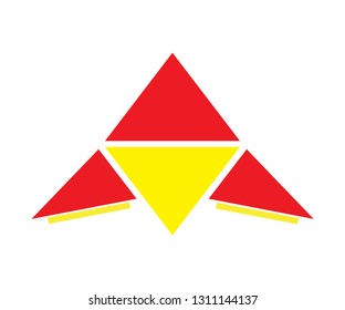 red and yellow pyramids