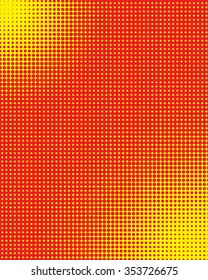 Red to Yellow radial spread, 24 pixel color halftone vector