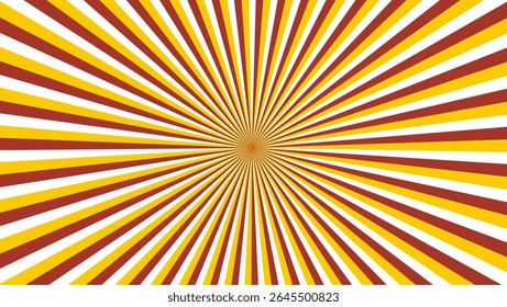 Red and yellow radiant starburst pattern with converging stripes