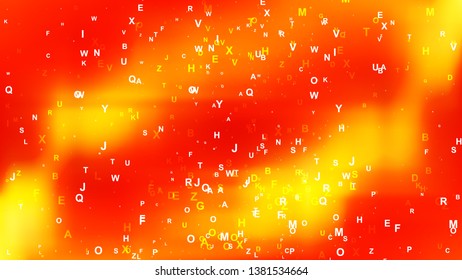 Red and Yellow Random Alphabet background Vector Image