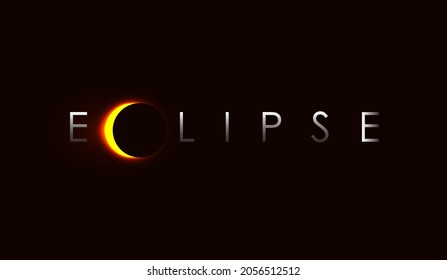 Red and yellow ray effects coming out from solar eclipse. Suitable for product advertising, science, astrology, logo, icon, natural events, horror concept and other. Vector Illustration