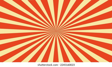 red and yellow retro background with rays