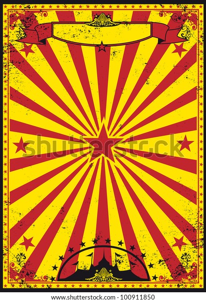 Red Yellow Retro Circus Retro Circus Stock Vector (Royalty Free) 100911850