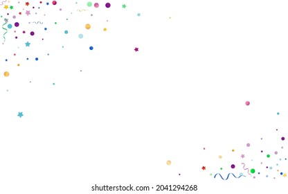 Red and Yellow Ribbon Shiny Vector White Background. Swirl Star Poster. Serpentine Happy Template. Colored Christmas Invitation.