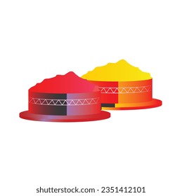 Vector de roles rojo y amarillo