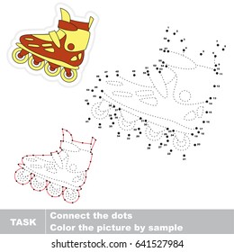 Red and Yellow Roller Skate. Dot to dot educational game for kids.