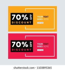 Red and yellow sale card. Facebook banner design. Gift card. Summer sale. Simple discount banner template.