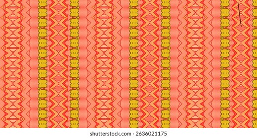 Vermelho e Amarelo Padrão Abstrato sem Costura com Sotaques Tribais