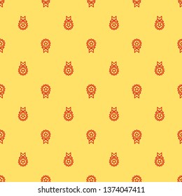 Red and yellow seamless pattern Award Winner Icon. Win Medal Illustration. Reward Sign Symbol.