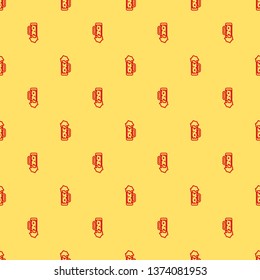 Red and yellow seamless pattern Beer icon. Beer glass symbol for your web site design