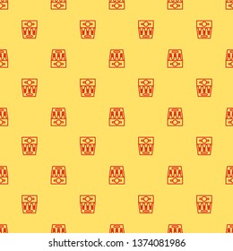 Red and yellow seamless pattern Beer set icon. Beer pack symbol for your web site design