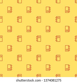 Red and yellow seamless pattern Book icon, sign reading design