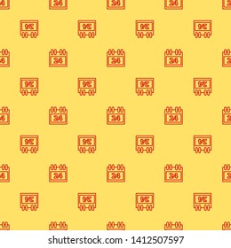 Red and yellow seamless pattern Calendar vector icon