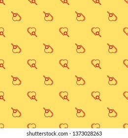 Red and yellow seamless pattern Cardiac diagnostics. Magnify icon