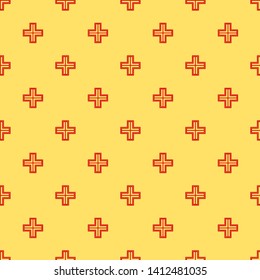 Red and yellow seamless pattern Crossroad vector icon