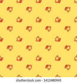 Red and yellow seamless pattern Cup of Tea Vector Icon for mobile app, website or desktop app