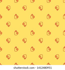 Red and yellow seamless pattern Cup of Tea Vector Icon for mobile app, website or desktop app
