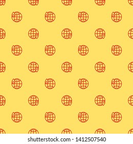Red and yellow seamless pattern Delivery point marker icon