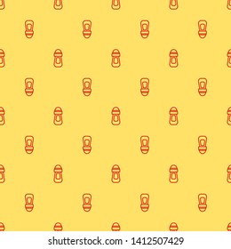 Red and yellow seamless pattern Deodorant vector icon. Cosmetic concept