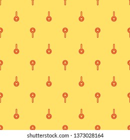 Red and yellow seamless pattern Diagnostics. Magnify vector icon