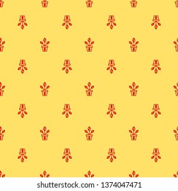 Red and yellow seamless pattern Dollar plant vector icon sign symbol
