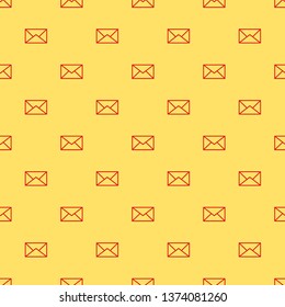 Red and yellow seamless pattern Envelope Icon , Email icon or message vector