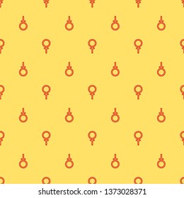 Red and yellow seamless pattern Female Gender symbol for your web site design