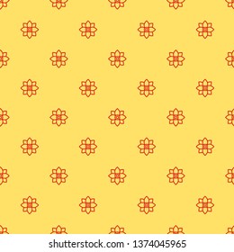 Red and yellow seamless pattern Flower Icon Vector. Ecology concept