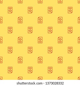 Red and yellow seamless pattern Medical reference book, textbook, encyclopedia.