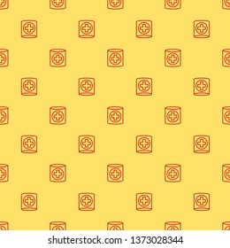 Red and yellow seamless pattern Medical hat icon illustration