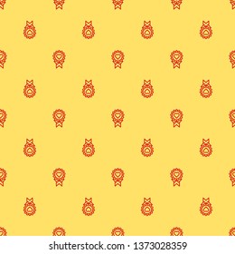 Red and yellow seamless pattern Medical symbol - caduceus icon - health medalb