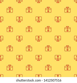Red and yellow seamless pattern Package tracking icon