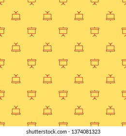 Red and yellow seamless pattern Projection portable screen concept