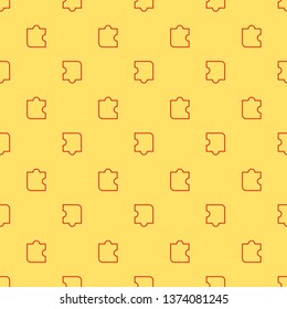Red and yellow seamless pattern Puzzle vector icon