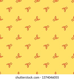 Red and yellow seamless pattern Save water, save earth icon, environment protection campaign concept.