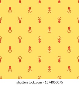 Red and yellow seamless pattern Simple light bulb icon. Idea sign concept