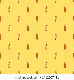 Red and yellow seamless pattern Toothpaste, cream tube.
