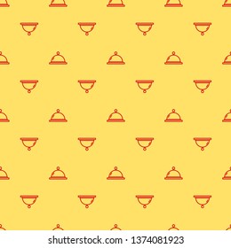 Red and yellow seamless pattern Tray with cover. Restaurant concept