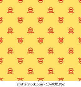 Red and yellow seamless pattern Vector Hanging Bar Board. Bar concept