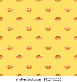 Red and yellow seamless pattern Wall Icon. Wall brick symbol for your web site design