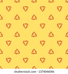 Red and yellow seamless pattern The waste processing icon. Bio symbol.