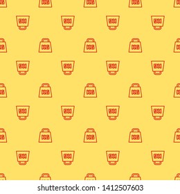 Red and yellow seamless pattern Weight vector icon. Mass symbol for your design