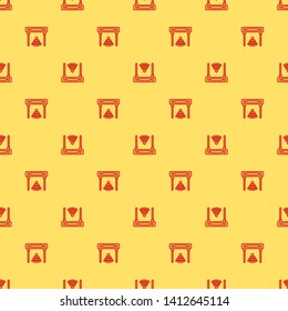 Red and yellow seamless pattern Wi-Fi wireless router icon