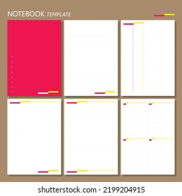 Red yellow simple journal planner template