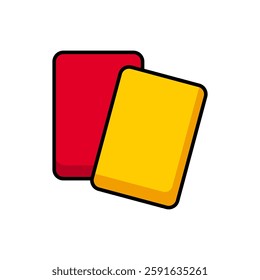 Red and Yellow Soccer Cards Representing Referee Decisions and Game Rules