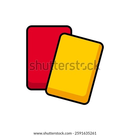 Red and Yellow Soccer Cards Representing Referee Decisions and Game Rules