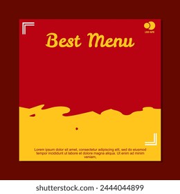 Rot und Gelb Social Media Post Vorlage Design für Lebensmittelwerbung