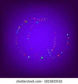 Red and Yellow Spiral Paper Vector Blue Background. Swirl Serpentine Illustration. Streamer Happy Invitation. Variegated Fun Plant.